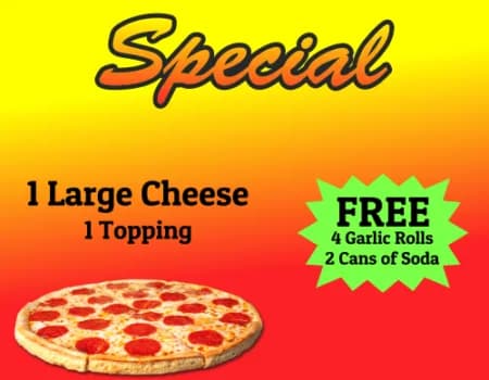 1 Large Cheese + FREE Extras