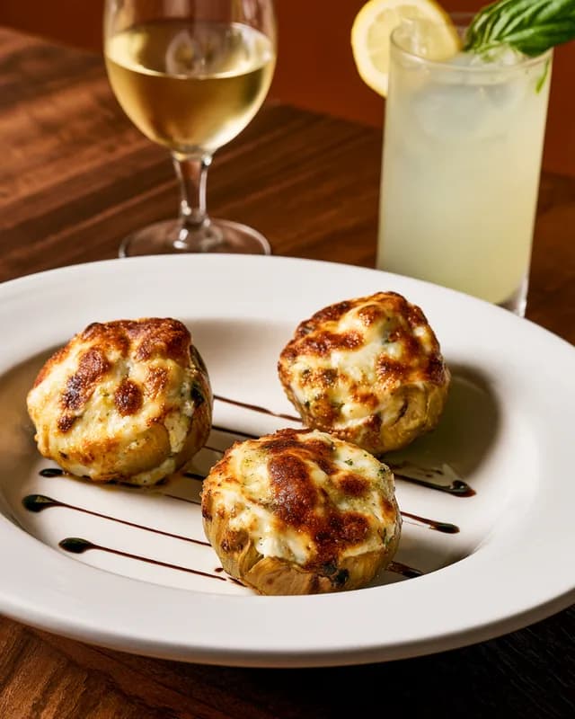 Three-Cheese Stuffed Artichoke Bottoms