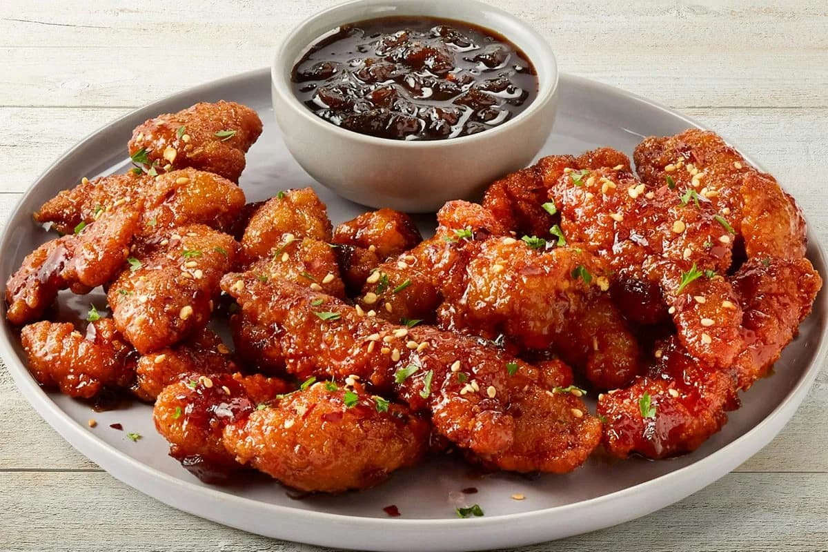 Whiskey- Glazed Sesame Chicken Bites