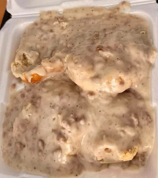 1/2 Biscuits and Sausage Gravy