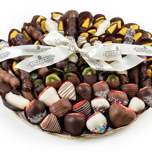 Chocolate Dipped Assorted Fruit Platter - 18 inch (Local Delivery Only)