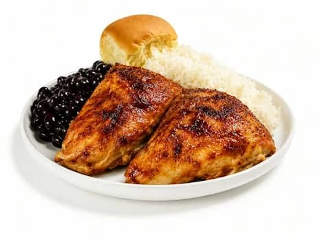 ½ Chicken Platter (white meat) – Rice & Beans - 105g of Protein
