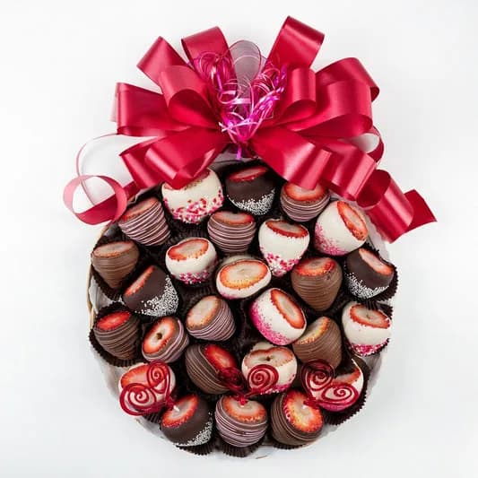 Chocolate Dipped "Love" Strawberry Platter - 24 Count (Local Delivery Only)