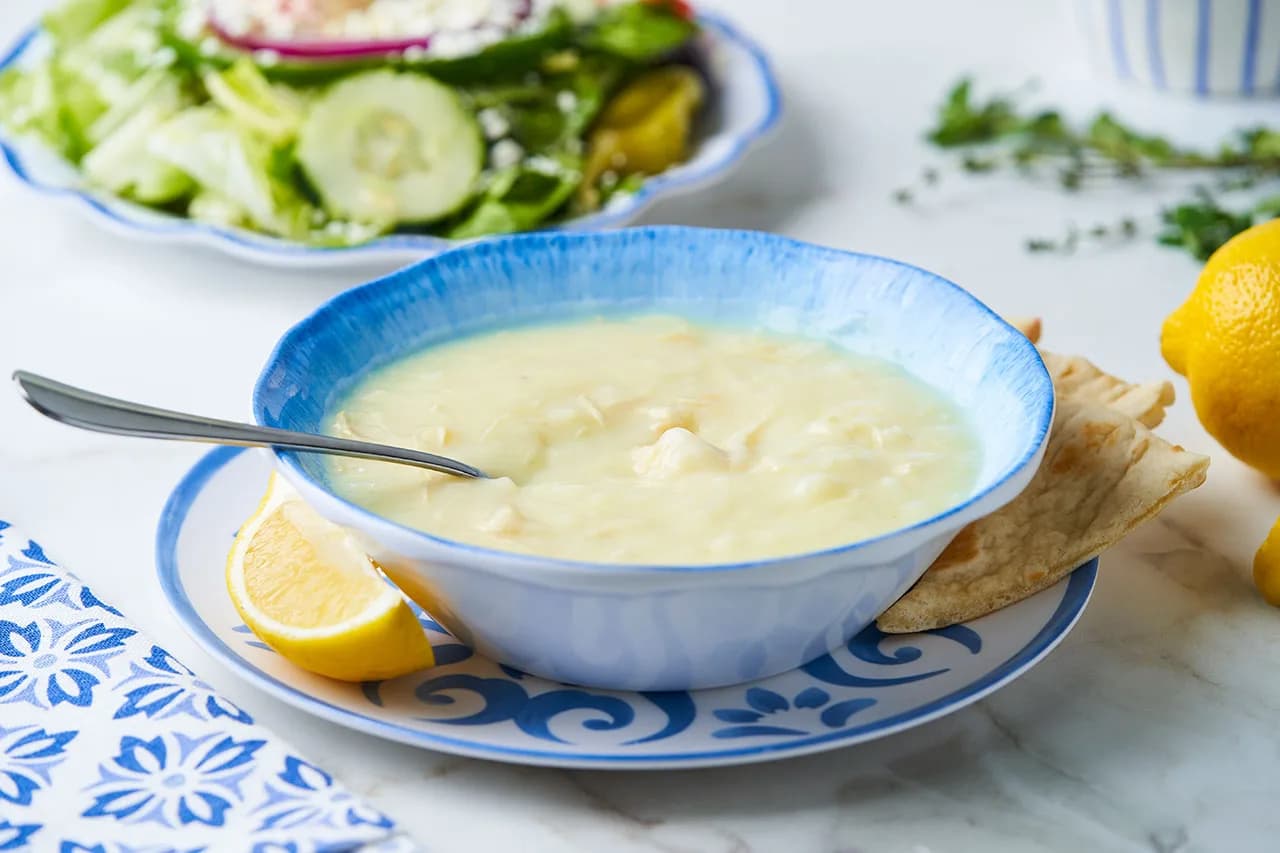 Homemade Chicken Lemon Rice Soup (Avgolemono)