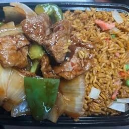 Pepper Steak with Onions (Combination Platter)
