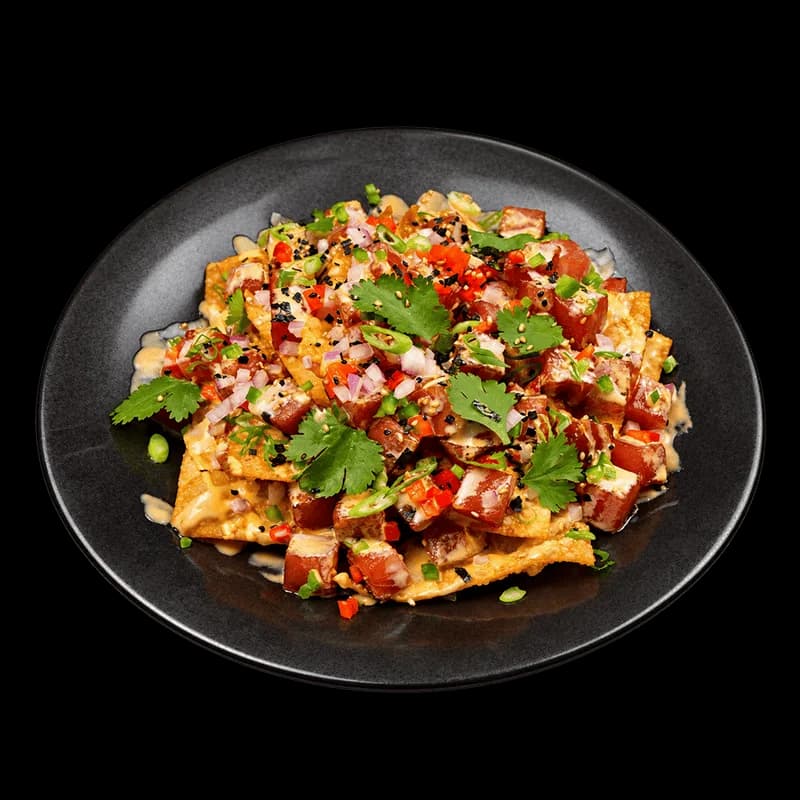 ahi tuna nachos (for 3)