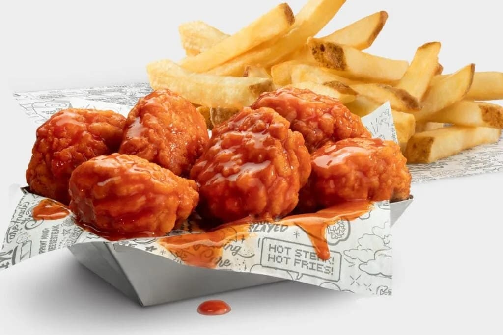 6 PC Boneless Wings and Fries