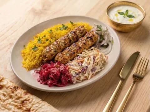 Chicken Lula (Koobideh) Kebab Large plate
