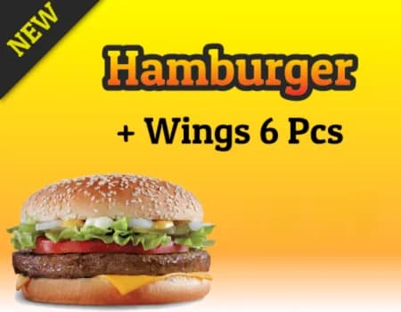 Hamburger + Wings 6 Pcs