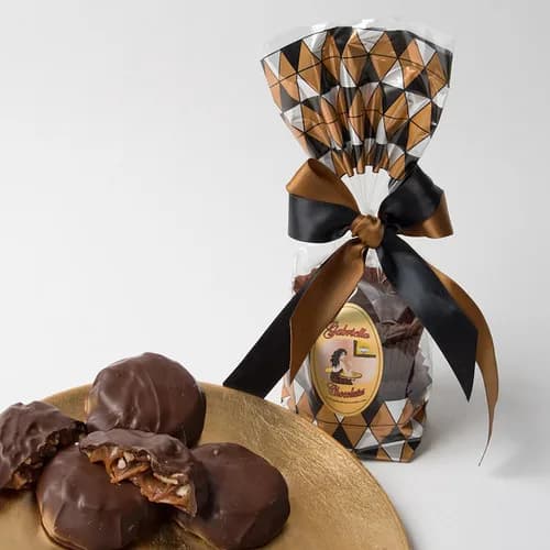 Dark Chocolate Caramel Pecan Clusters