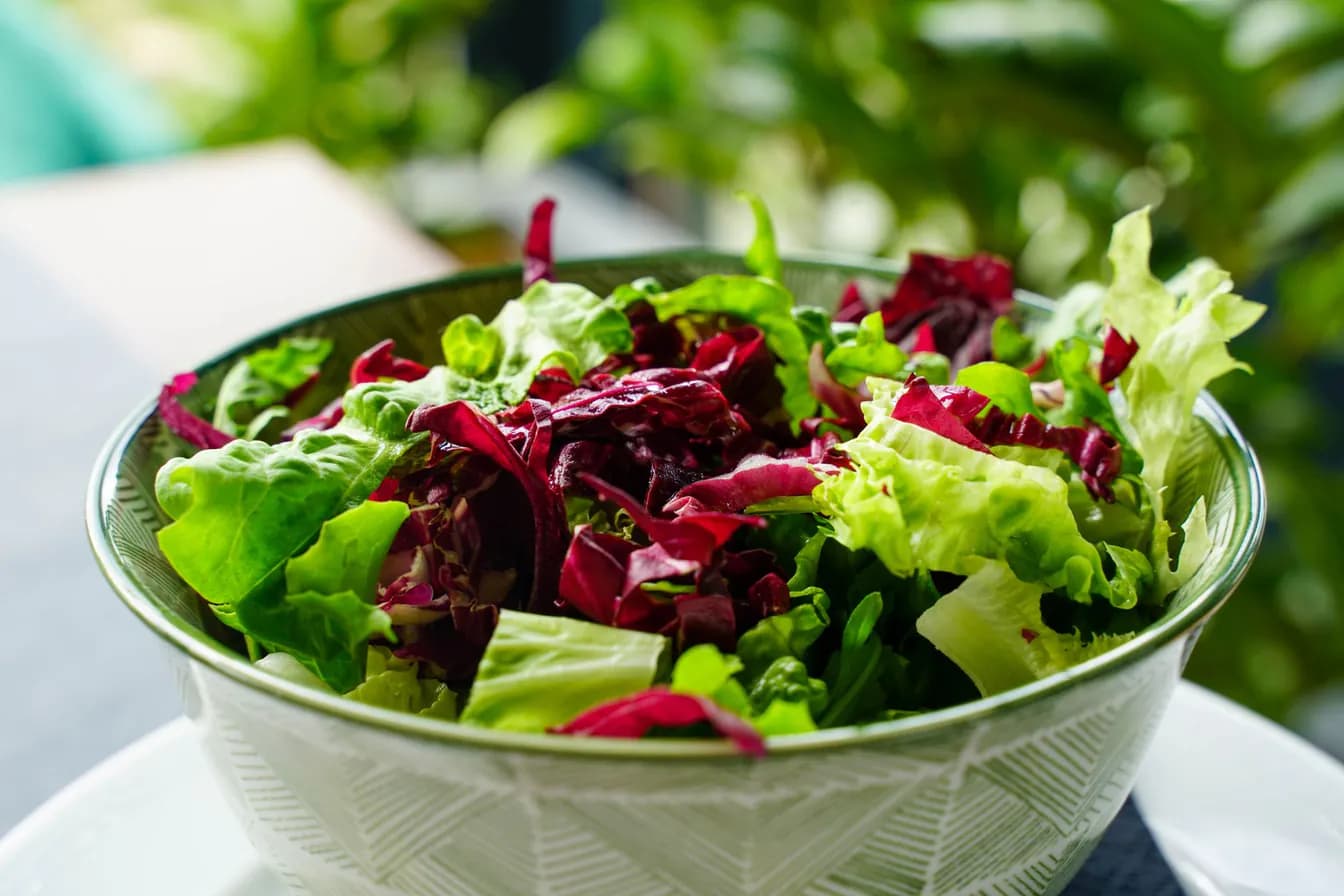 lemon-dressed organic mixed greens