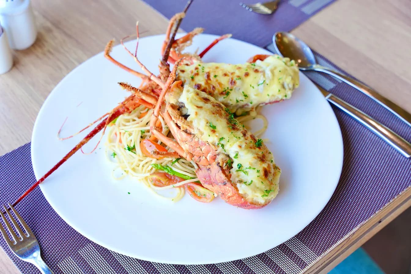 broiled Australian lobster tail