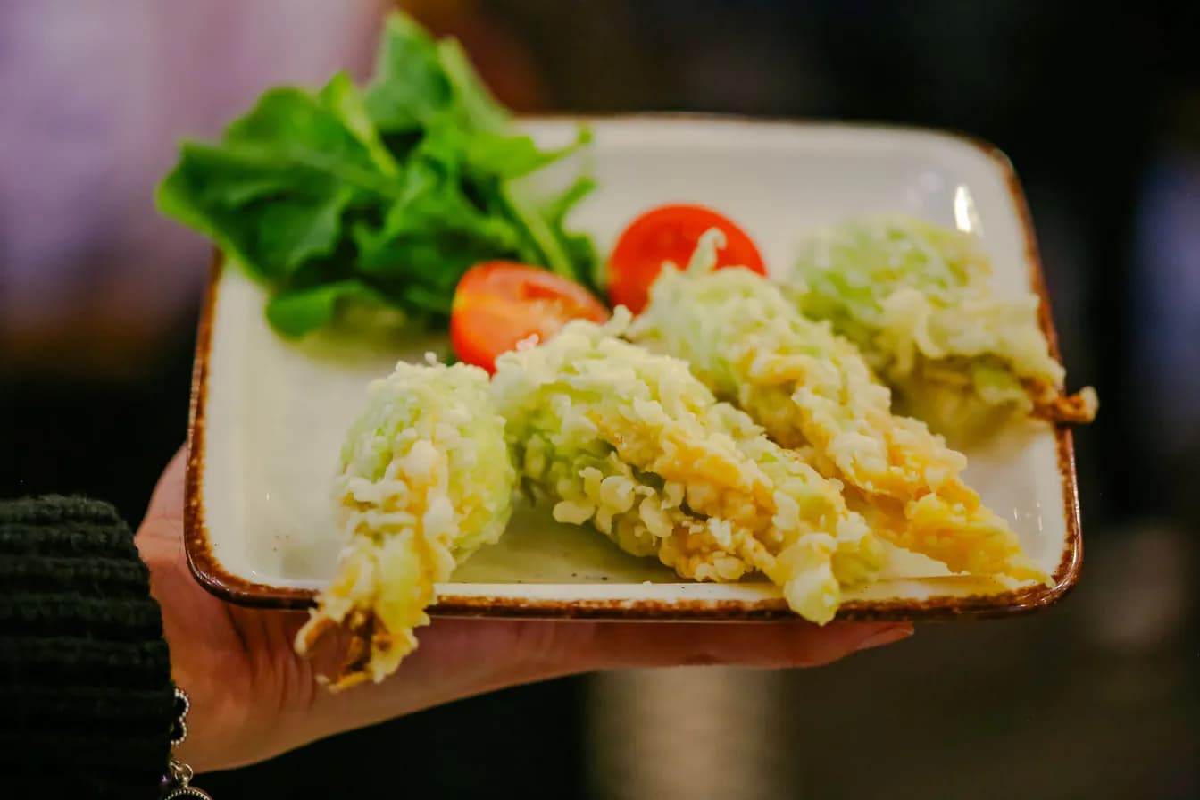 Crab Stuffed Squash Blossom