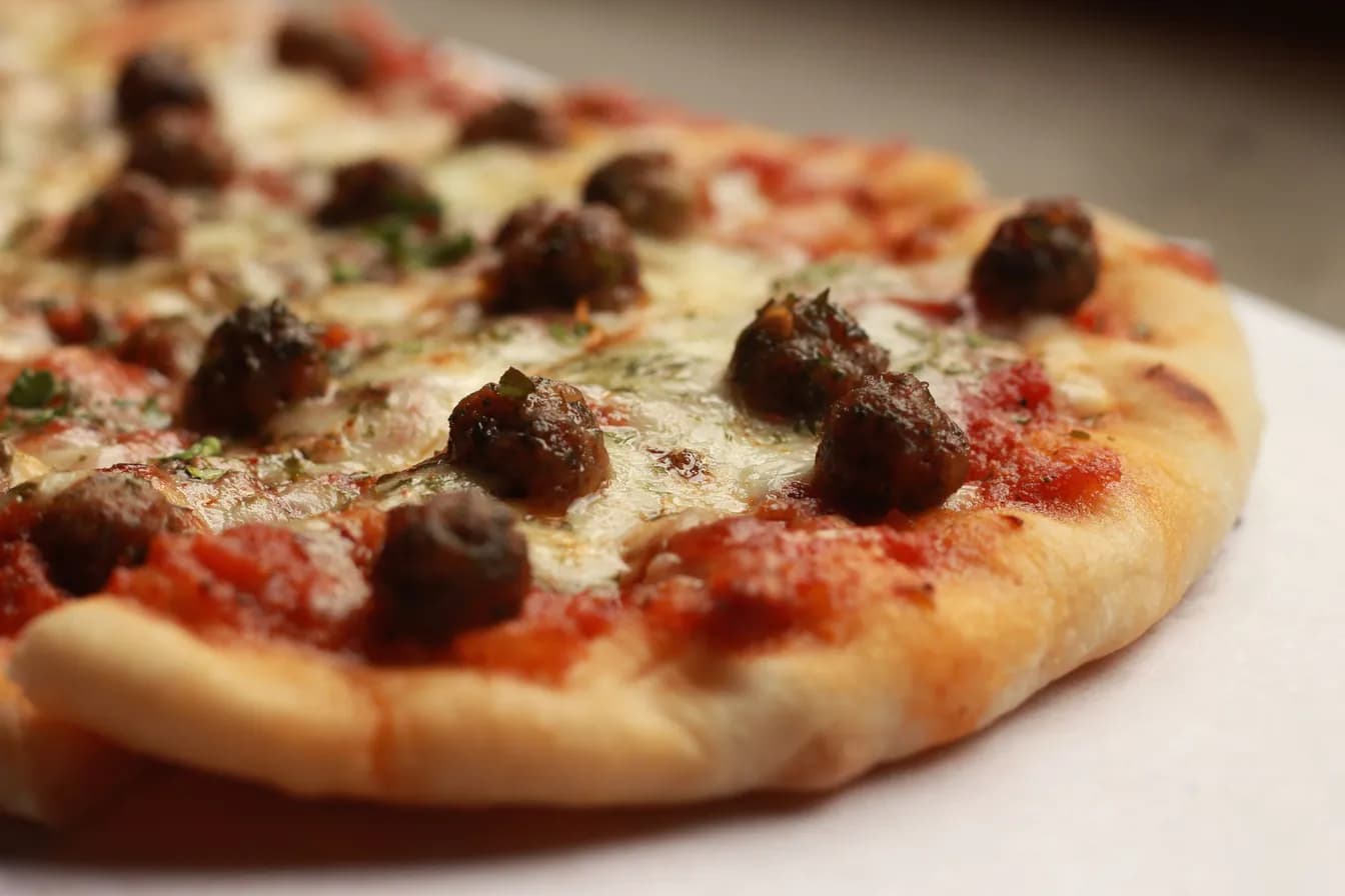 Kobe Meatball on a Pizza