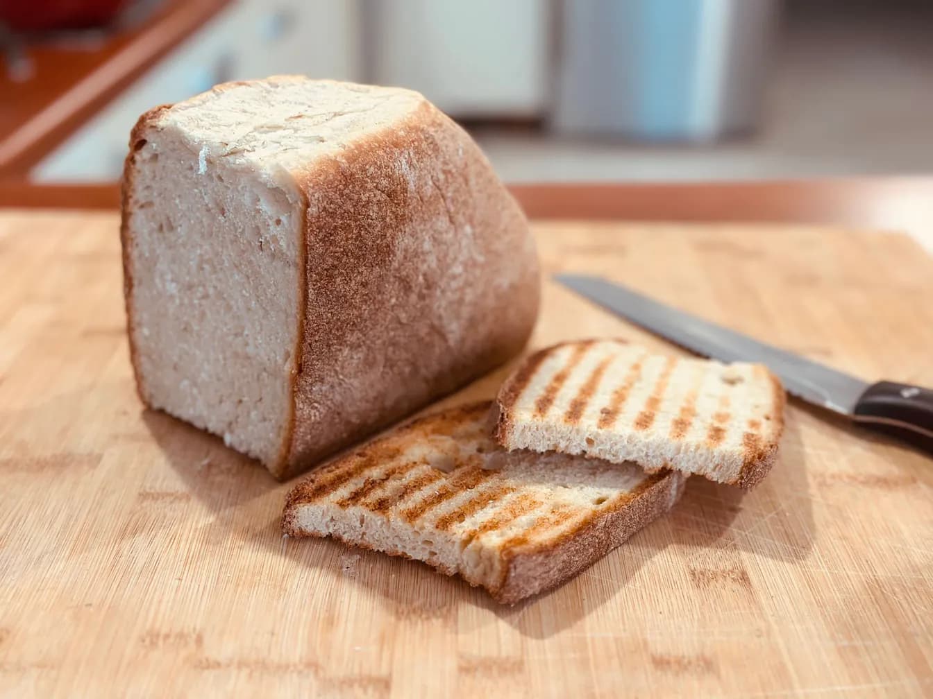 Homemade sourdough semolina bread