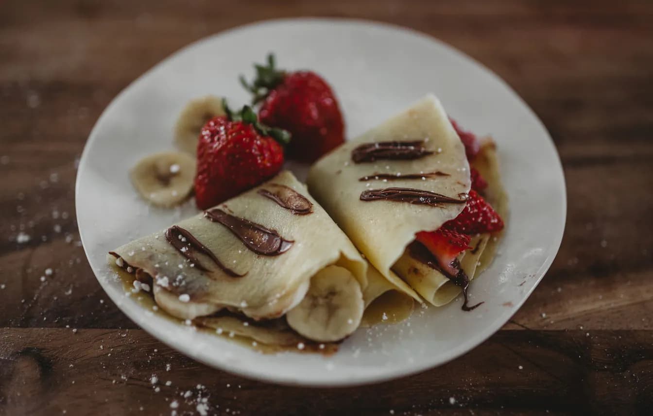 Warm Banana Nutella Crepe A La Mode