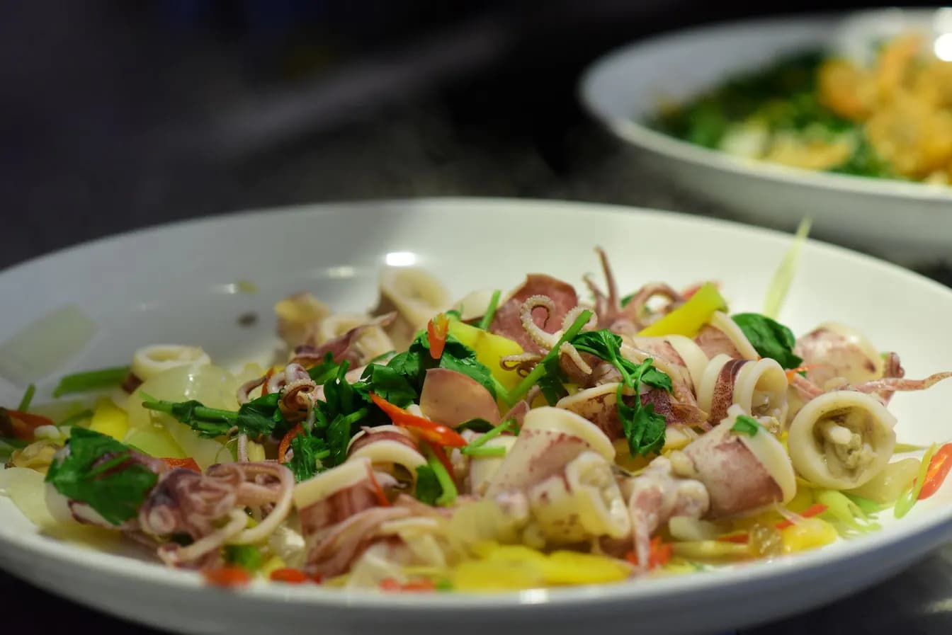 Jumping Shrimp Or Squid Salad