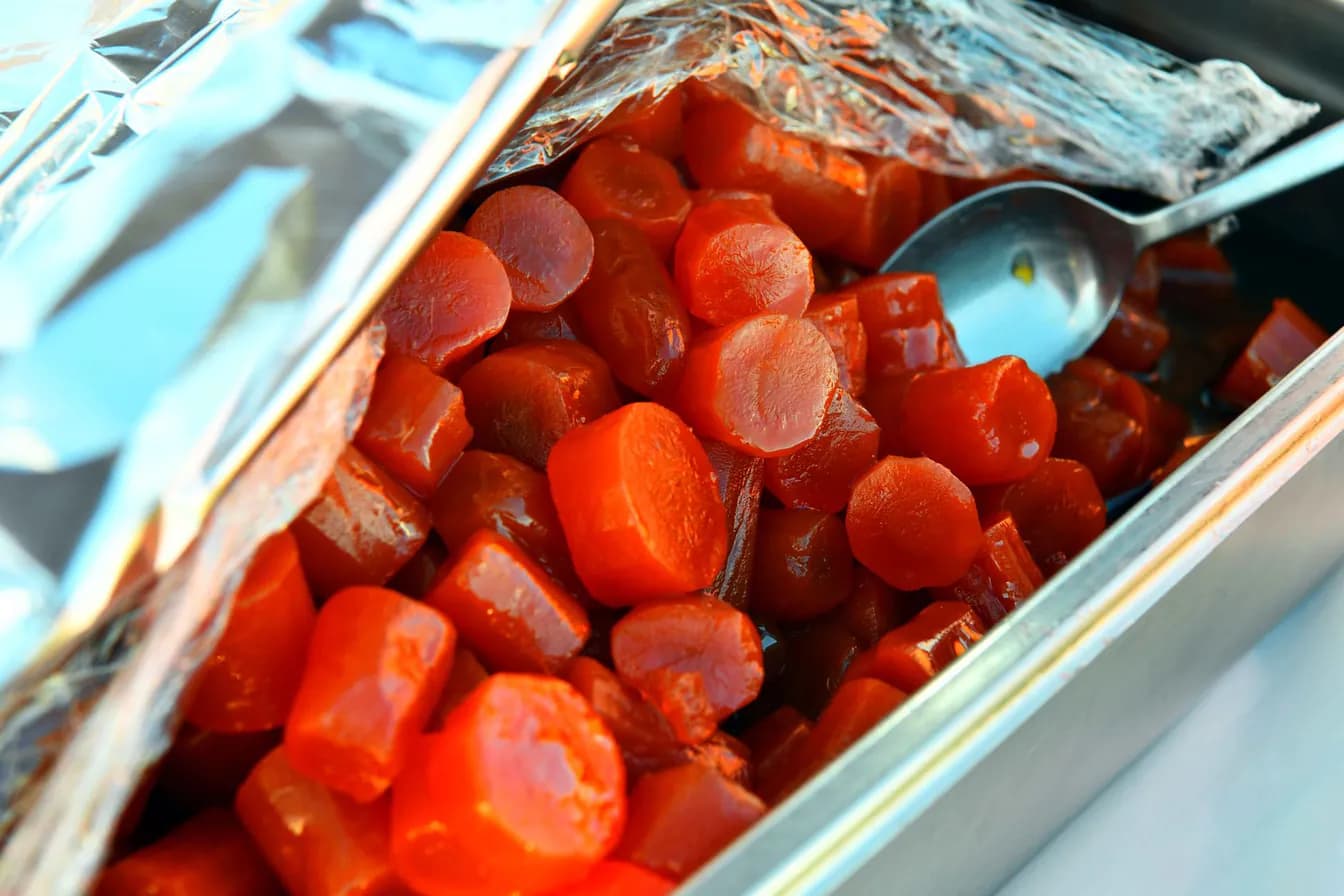 Glazed spring carrots