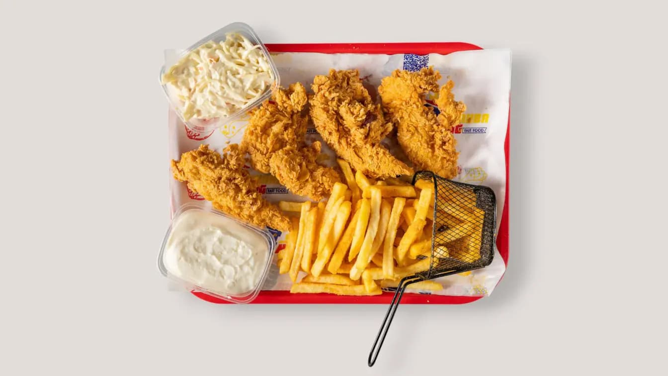 Crispy Chicken Bites with Fries