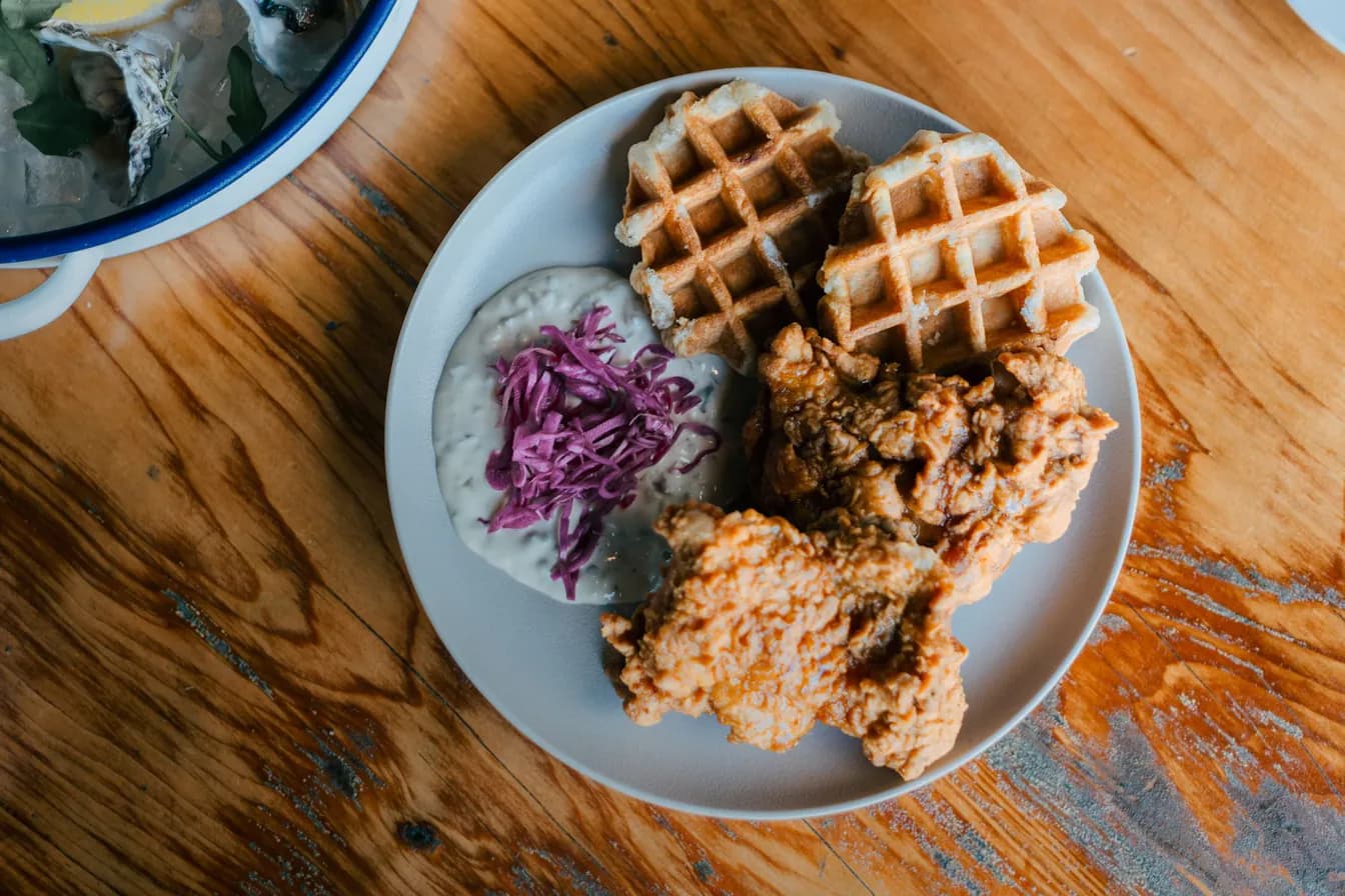 Limited Time Chicken & Waffles Sandwich w/ Spicy Filet