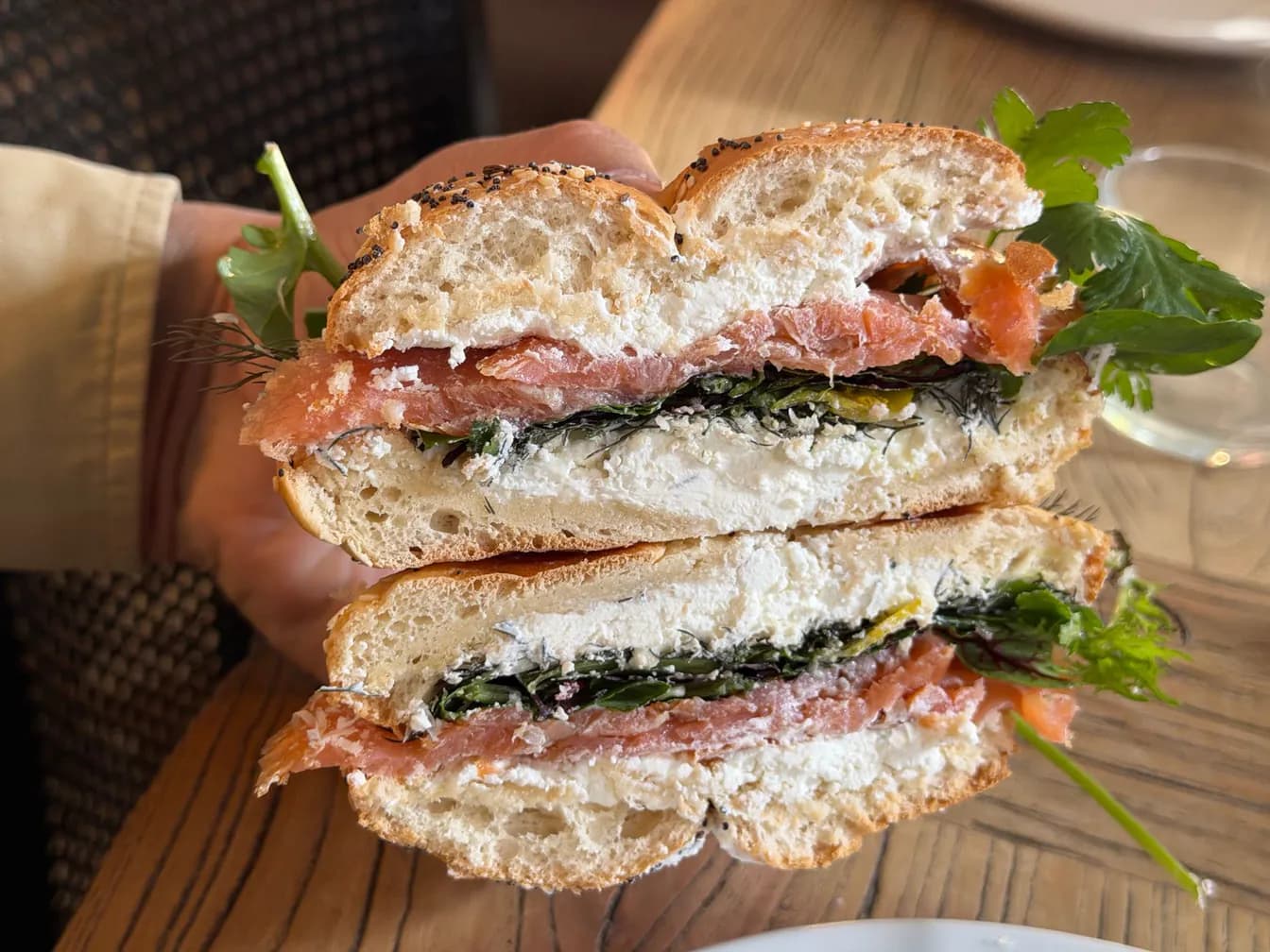 OPEN FACED SMOKED SALMON BAGEL