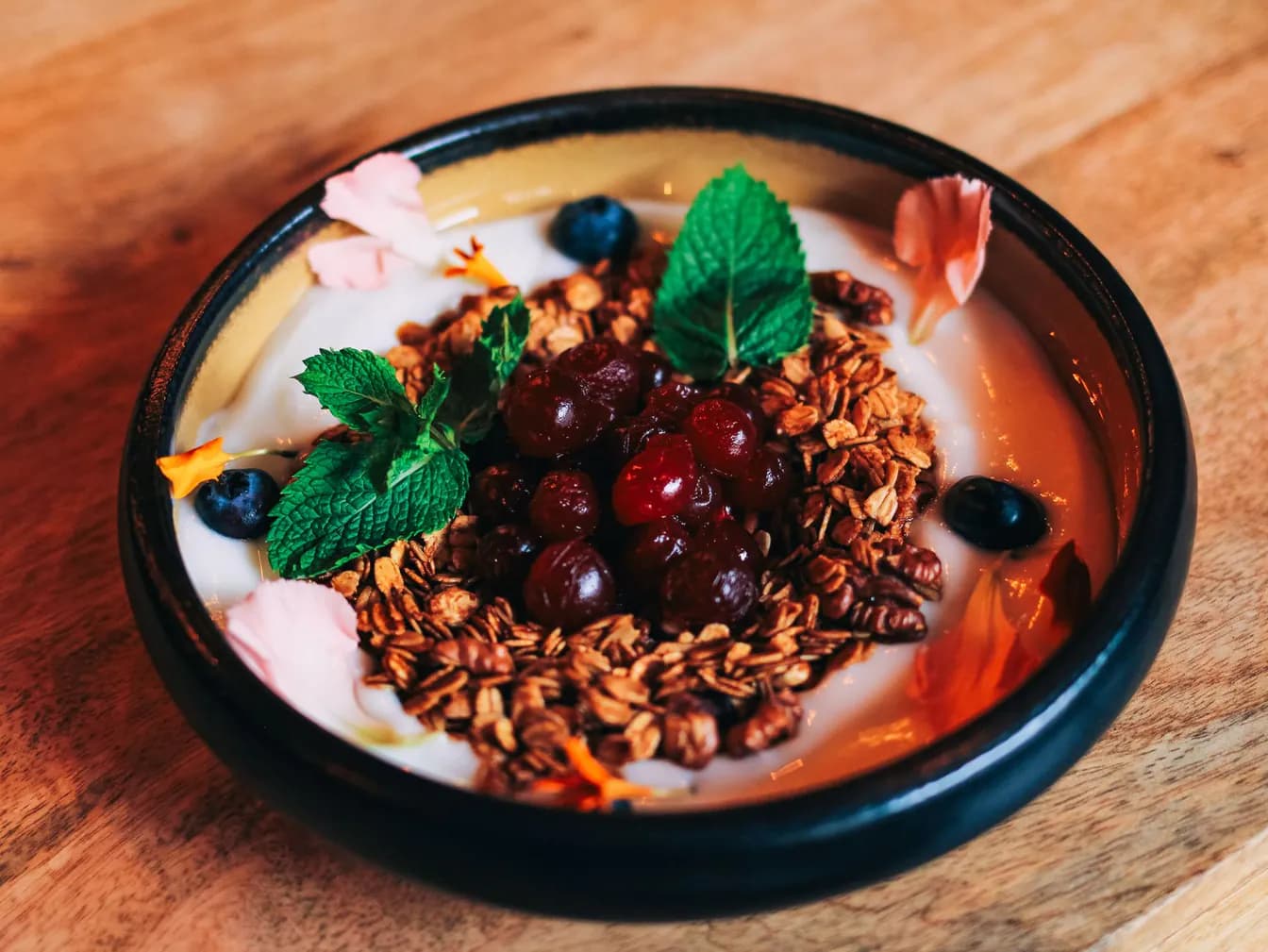 Bowl of Granola with Milk