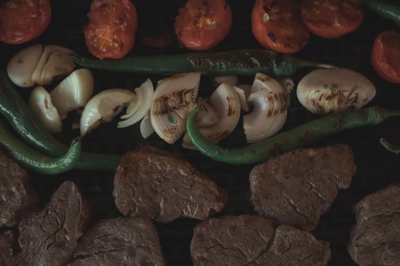 Grilled onions & Grilled Peppers