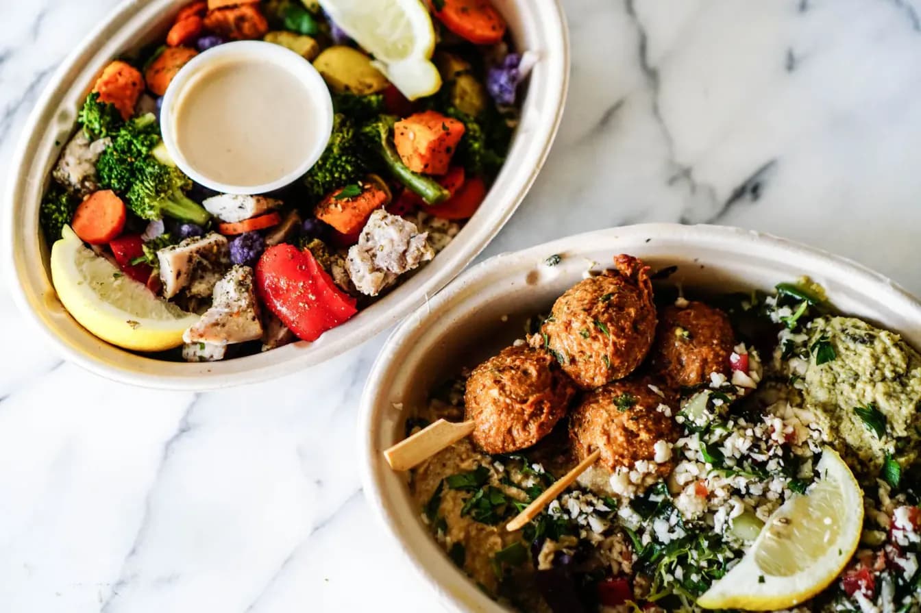 Chicken & Falafel over Salad