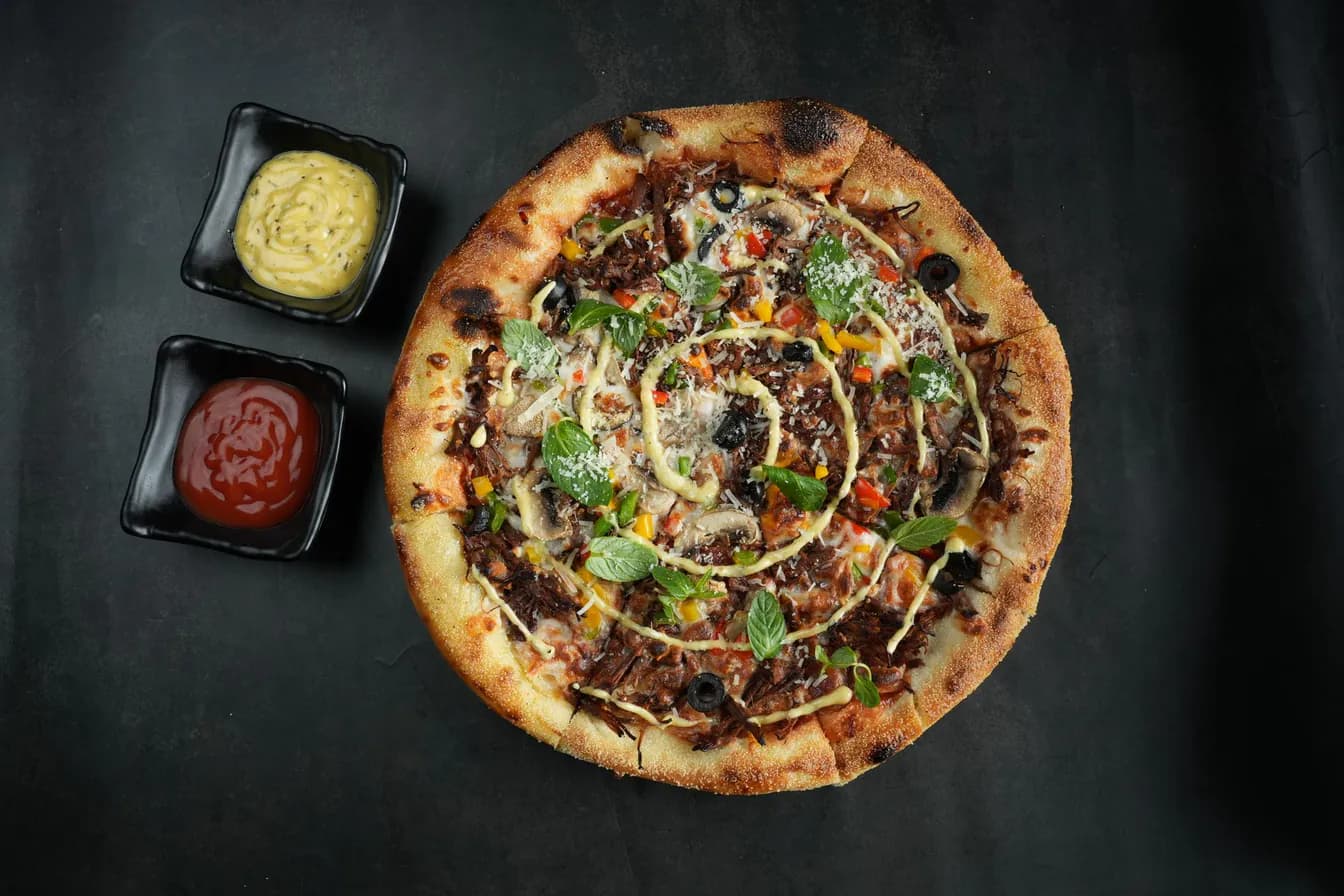 Pretzel Crust with Pizza Sauce & Pepperoni