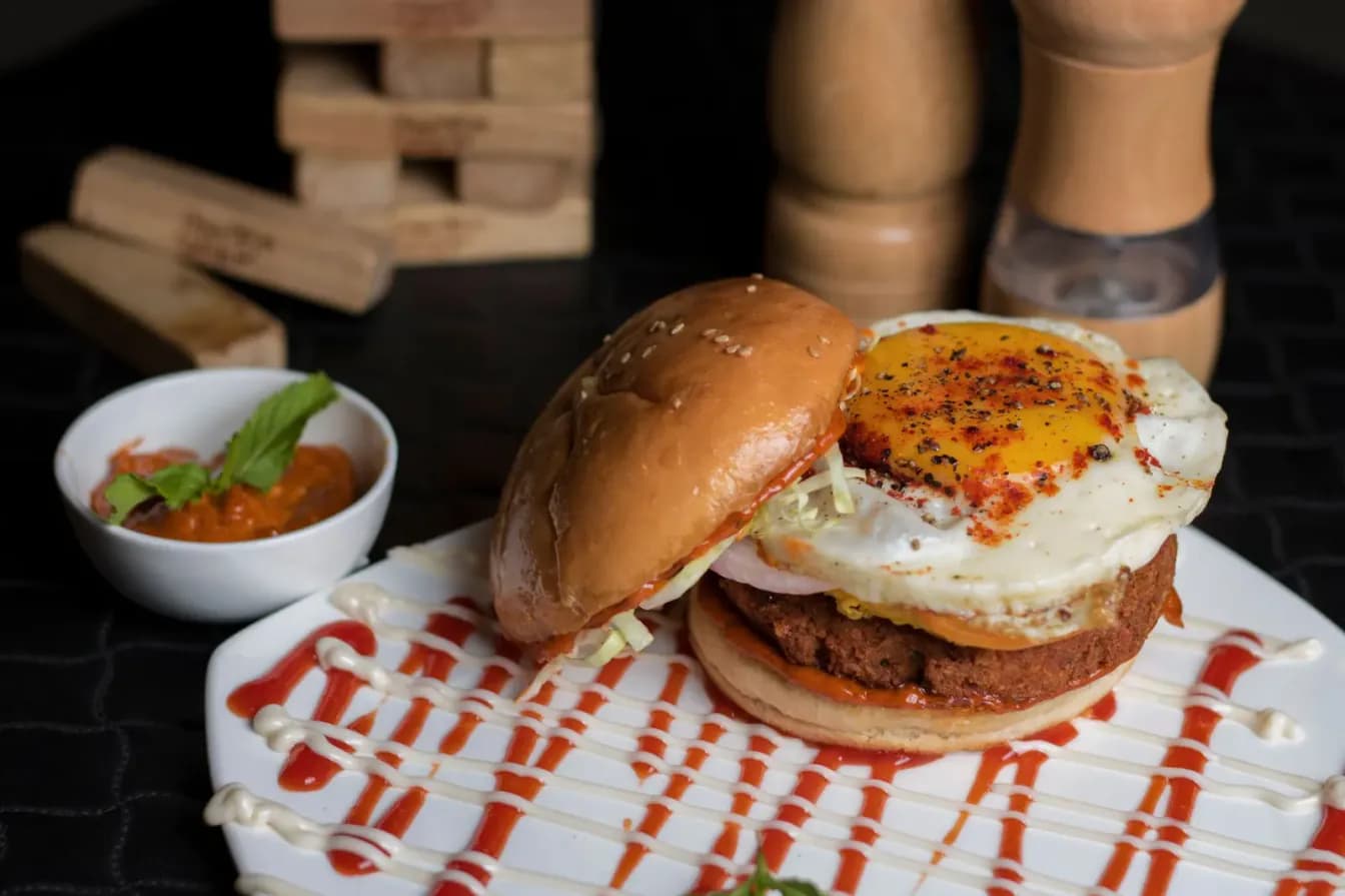 Open Face Breakfast Burger
