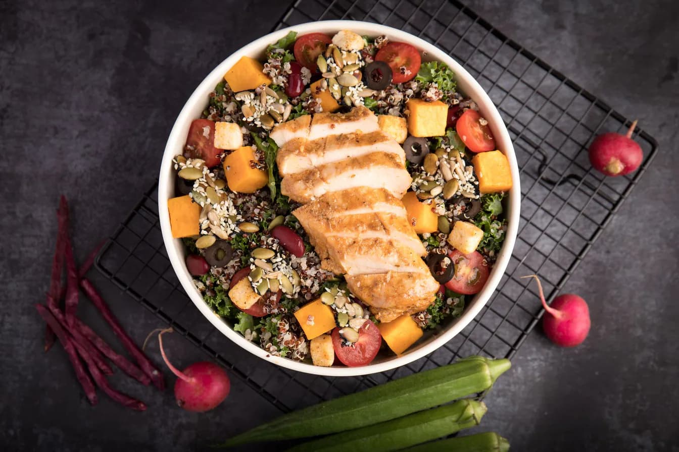 Pesto Chicken Quinoa Bowl