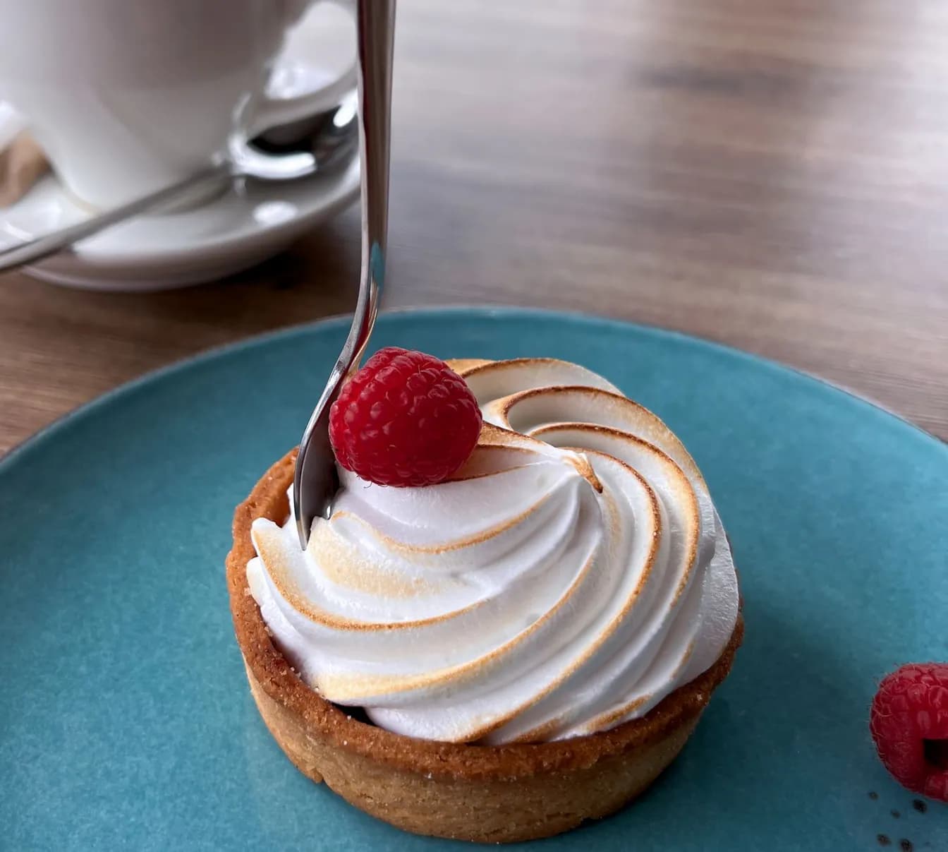 Lemon Custard Tart and Raspberry Coulis