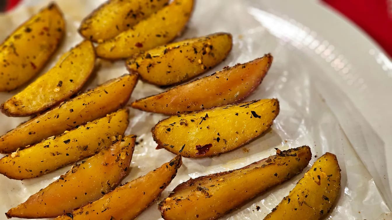 fresh, seasoned potatoes